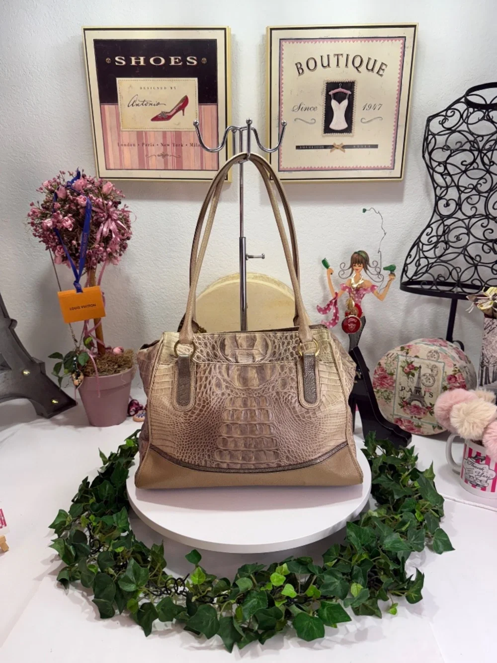RECHERCHE BRAHMIN EXCLUSIVELY FOR DILLARD'S LIMITED EDITION CROC PURSE/HANDBAG!